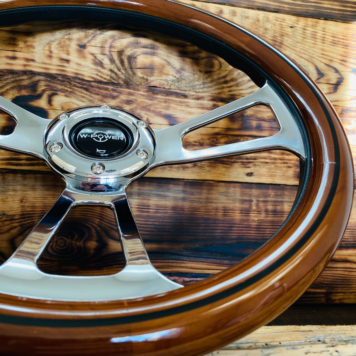 14" Wood Steering Wheel - Punk Wheels