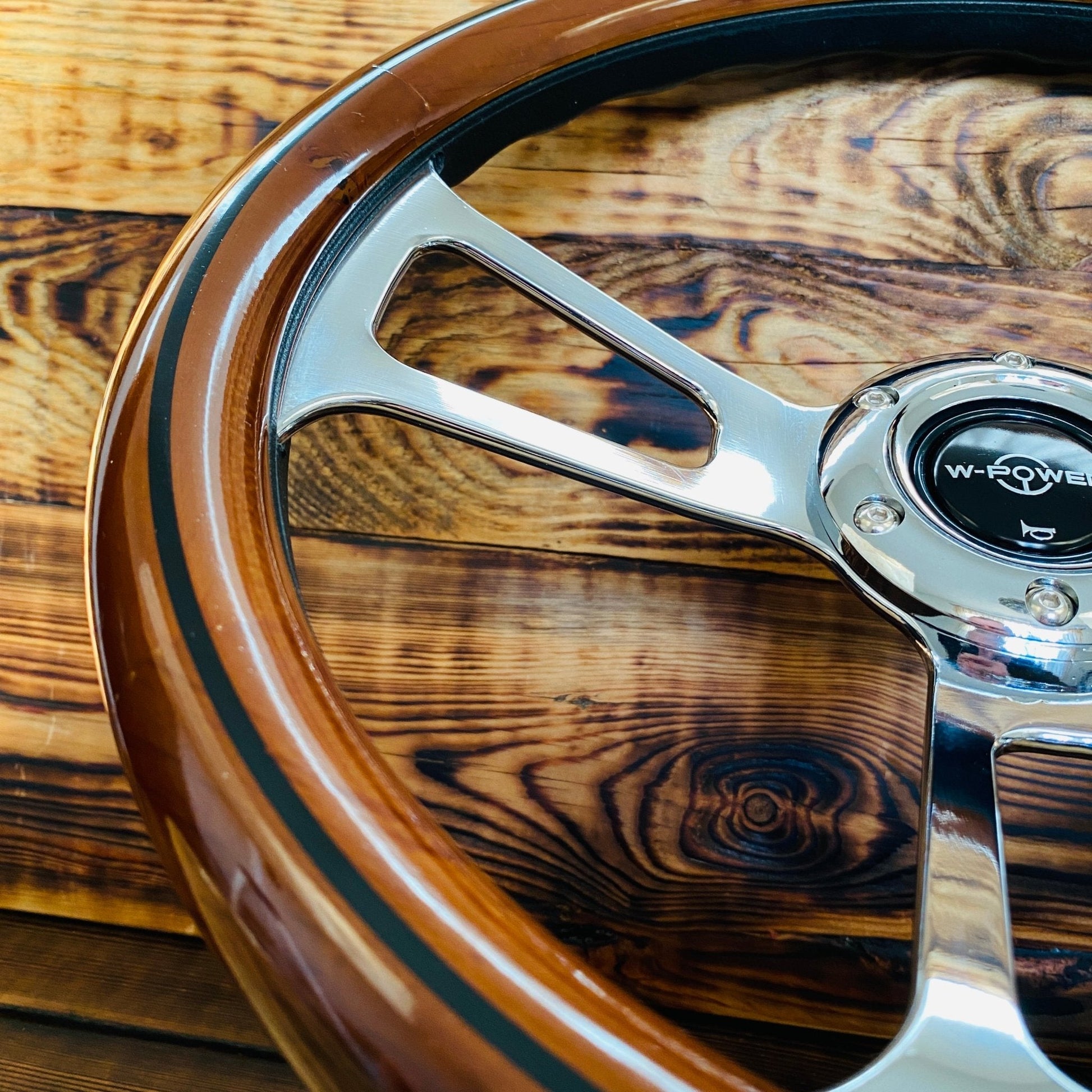 Handcrafted wooden steering wheel with meticulous detail - Punk Wheels