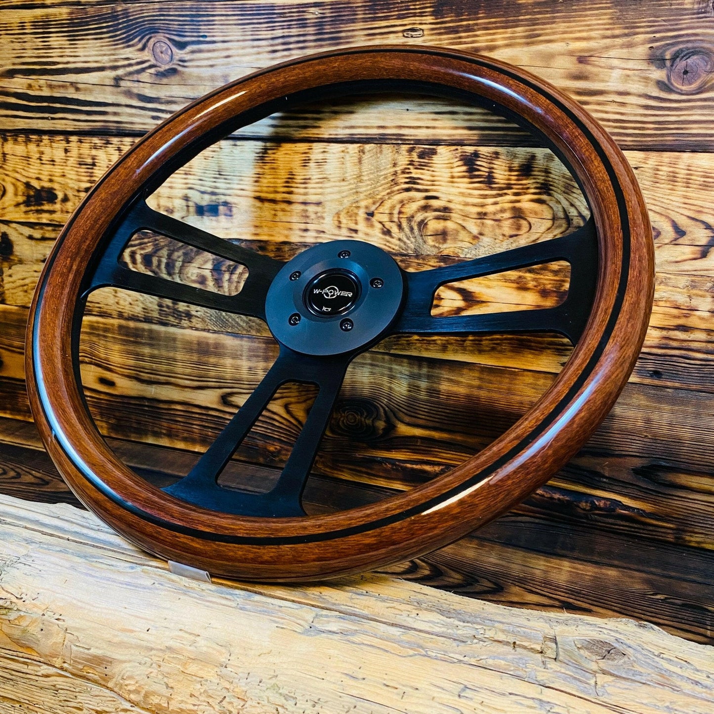 18" Wood Grain Steering Wheel - Punk Wheels